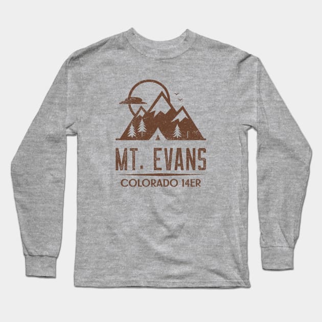 MOUNT EVANS COLORADO 14ER Long Sleeve T-Shirt by Cult Classics